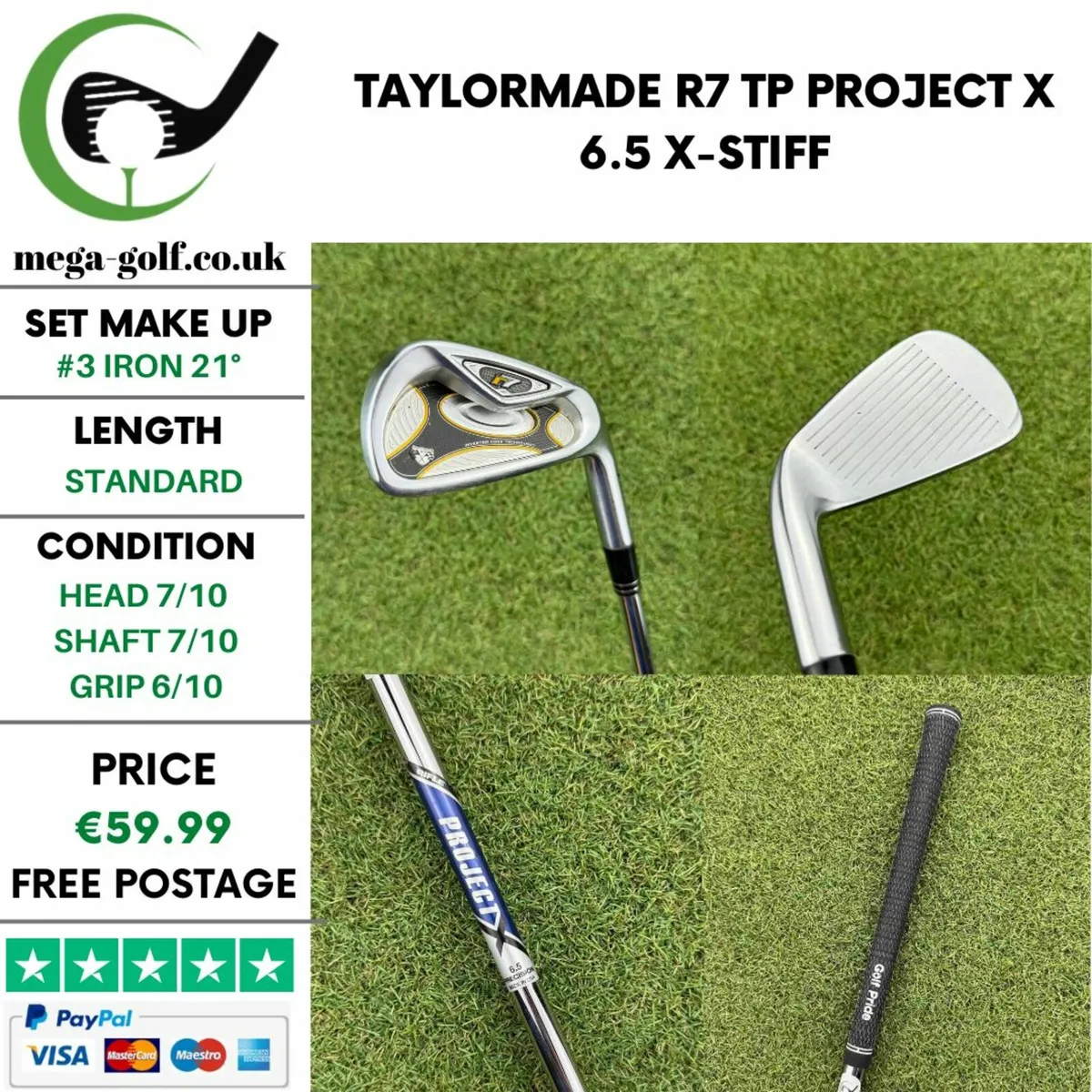 Taylormade R7 Tp #3 Iron 21° / X-stiff - Image 1