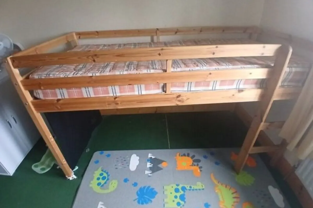 Loft bed high sleeper with mattress - Image 1