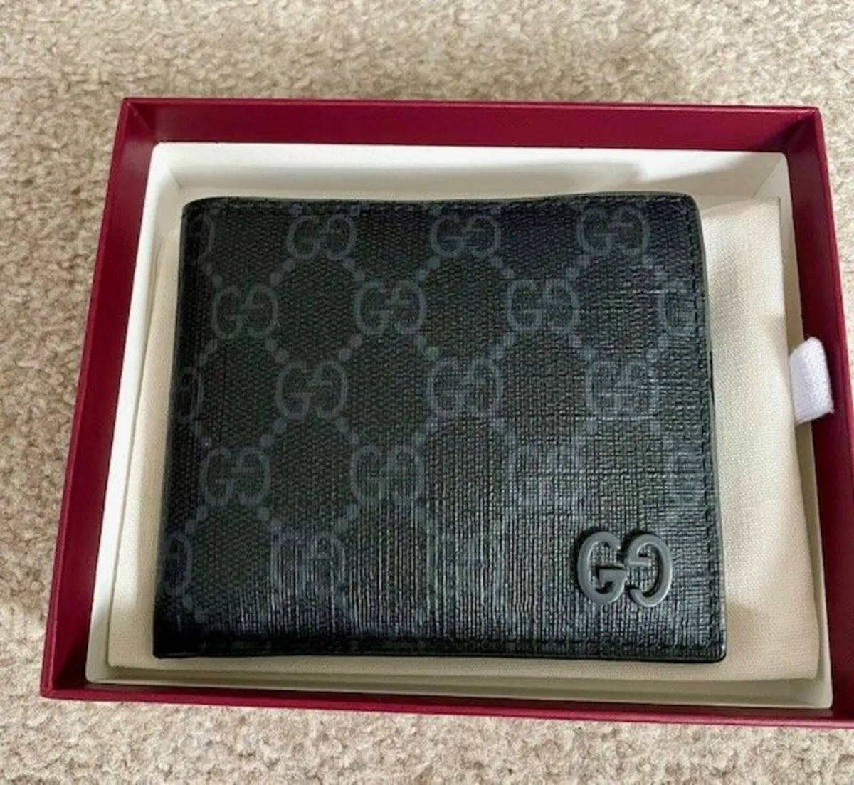 Gucci Supreme Black Canvas/Leather Bi-fold Wallet - Image 3