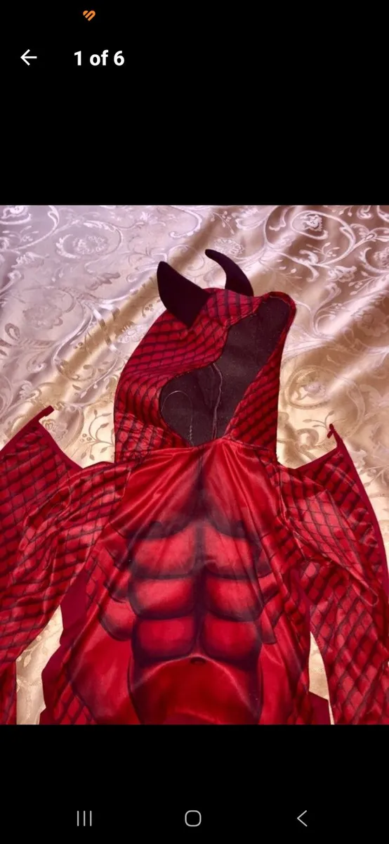 Boys Devil Costume Halloween Fancy Dress Devil Cis - Image 1