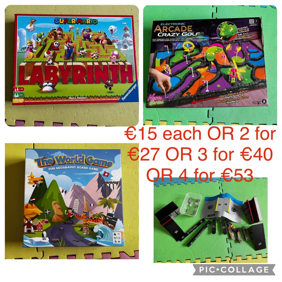 Boardgames / tech deck skateboarding set/mini golf - Image 1