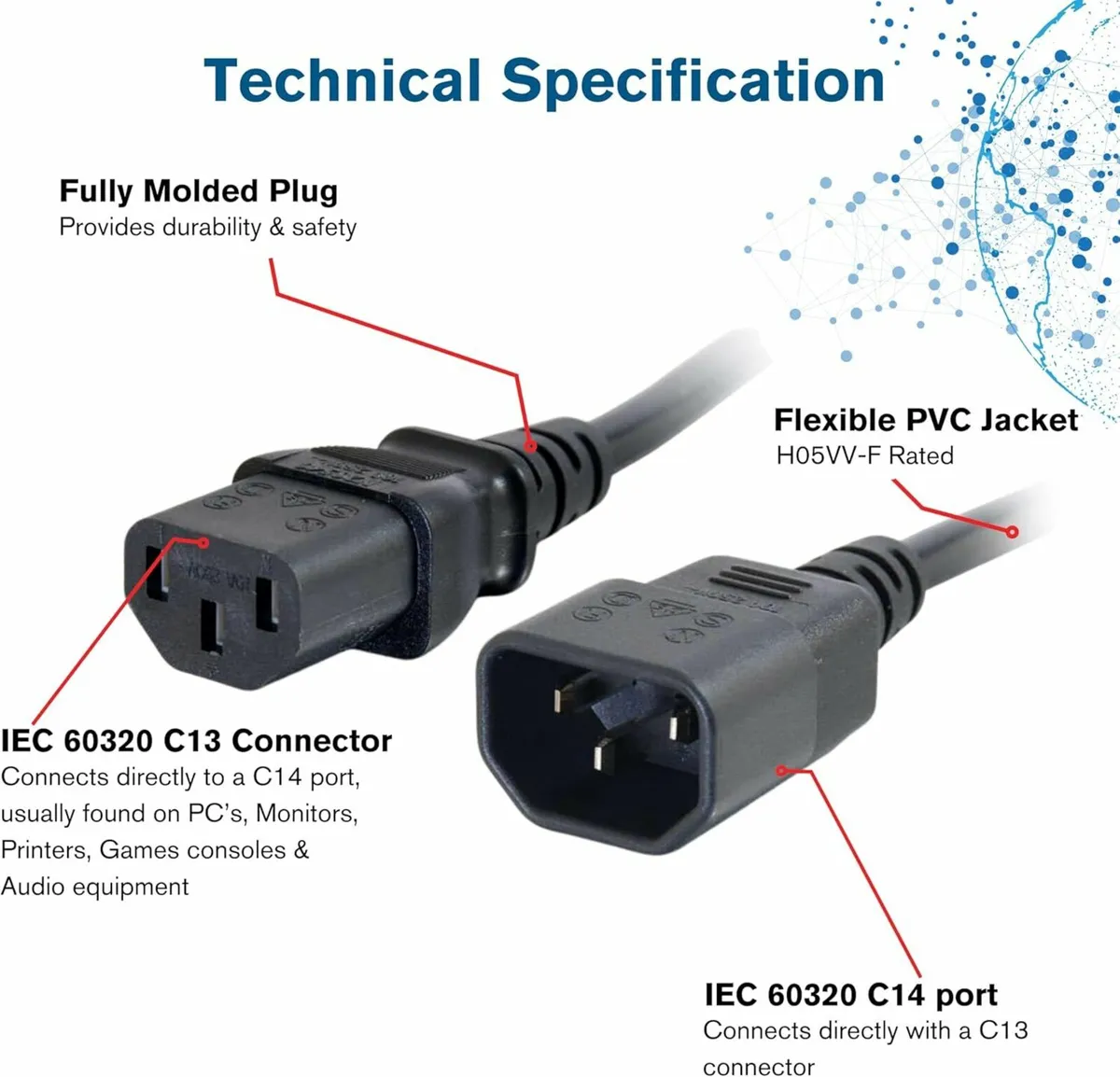 Computer, Monitor, Printer Extension Cord(New) - Image 1
