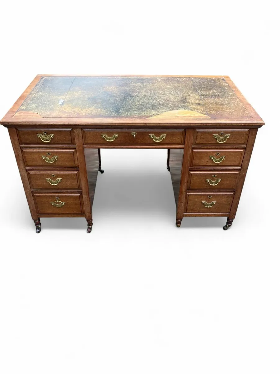 Antique Desk - Knee-hole - Mahogany - Image 3