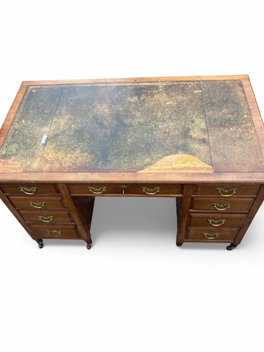 Antique Desk - Knee-hole - Mahogany - Image 4