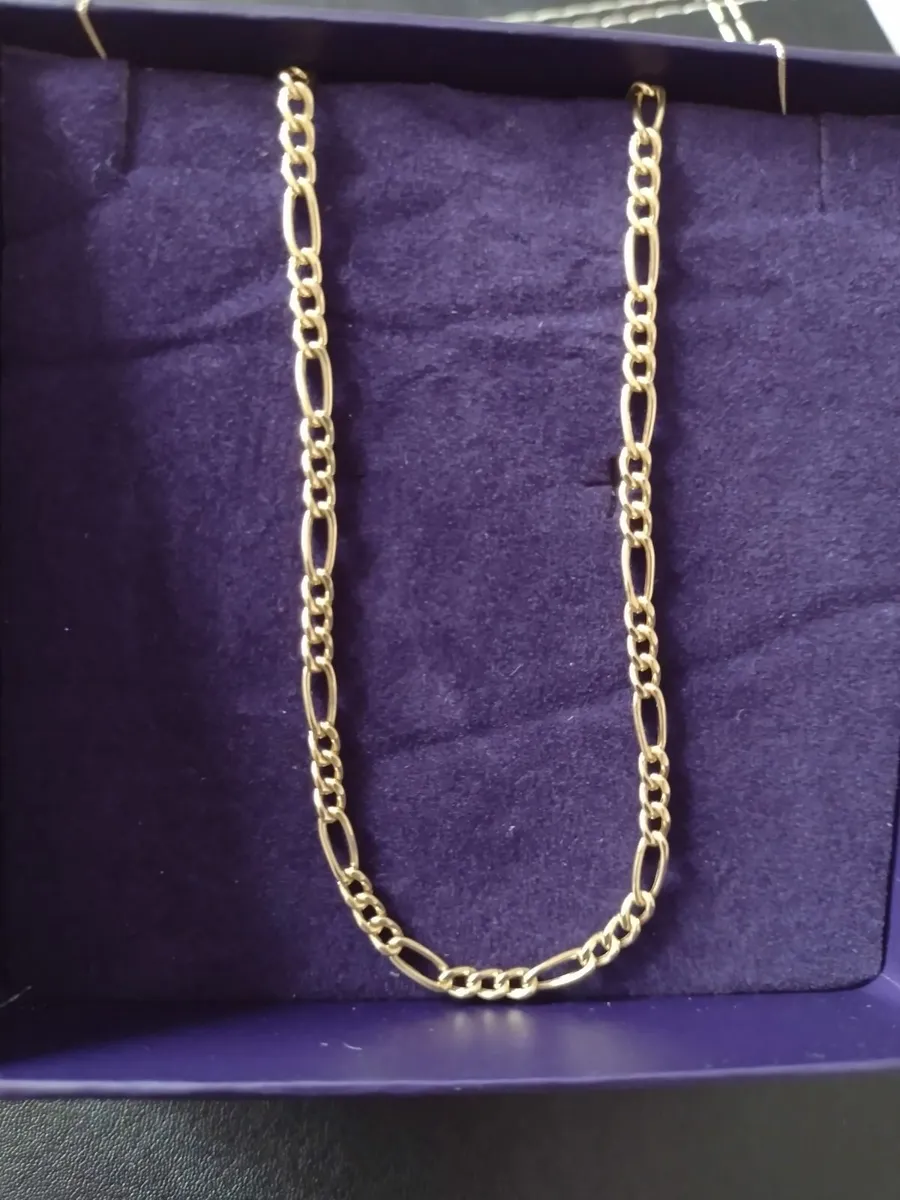 New 9ct gold Figaro necklace 18" - Image 1