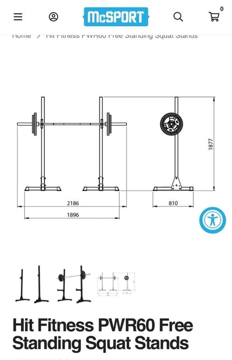 Hit Fitness PWR60 Free Standing Squat Stands - Image 3