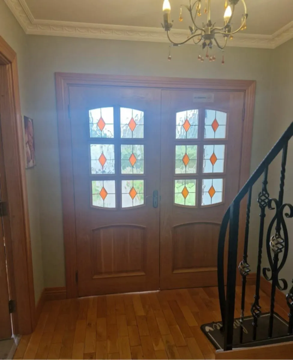 Double Solid Oak Interior Doors with handles - Image 1