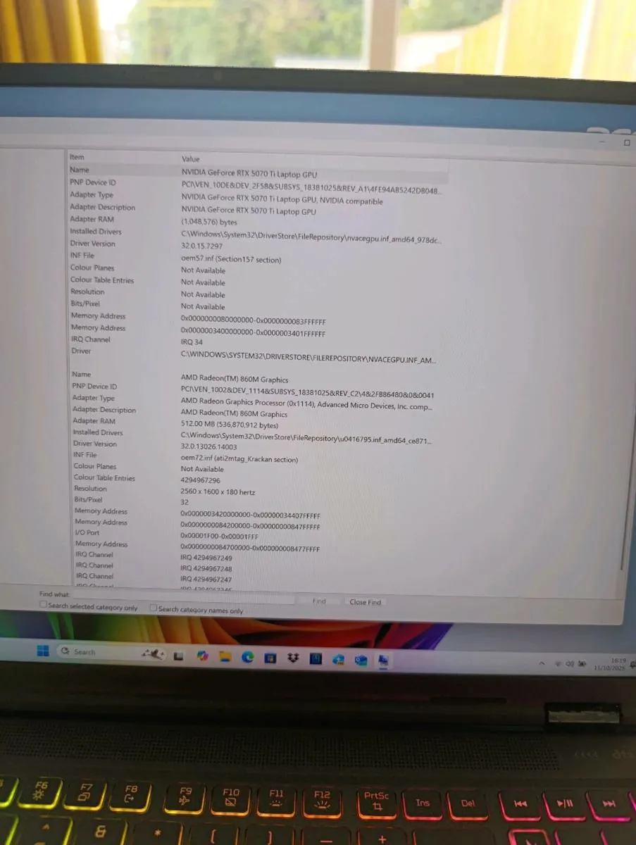 Nitro 16 laptop RTX 5070 TI - Image 4