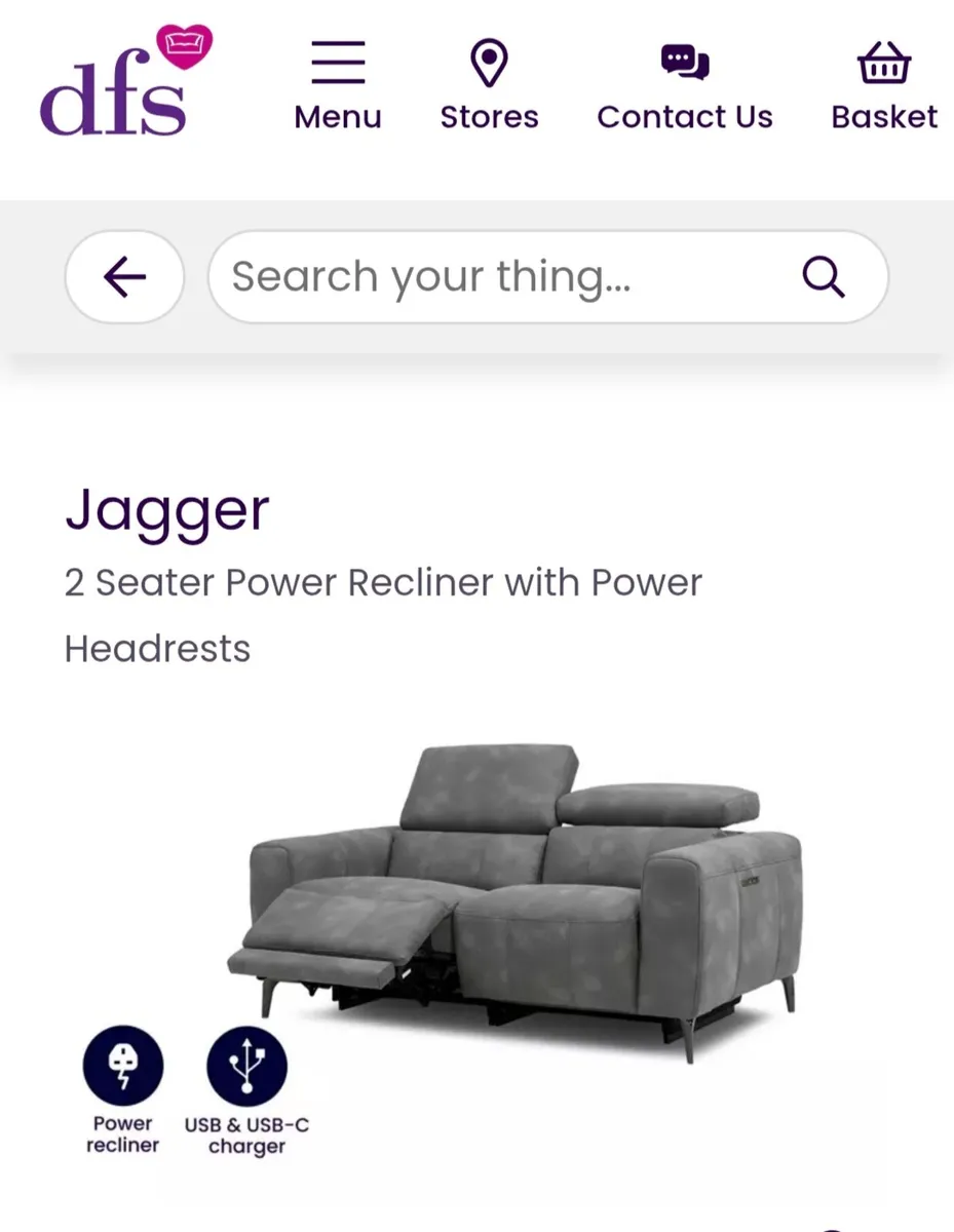 2 seater power reclining sofas - Image 2