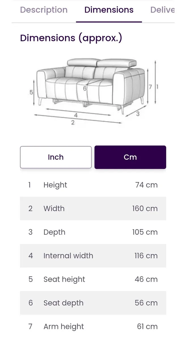 2 seater power reclining sofas - Image 4