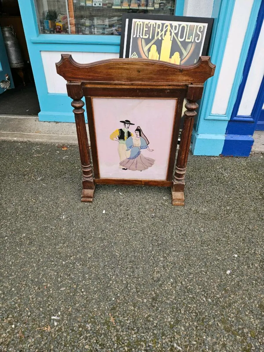 Vintage Antique Fire Screen - Image 1
