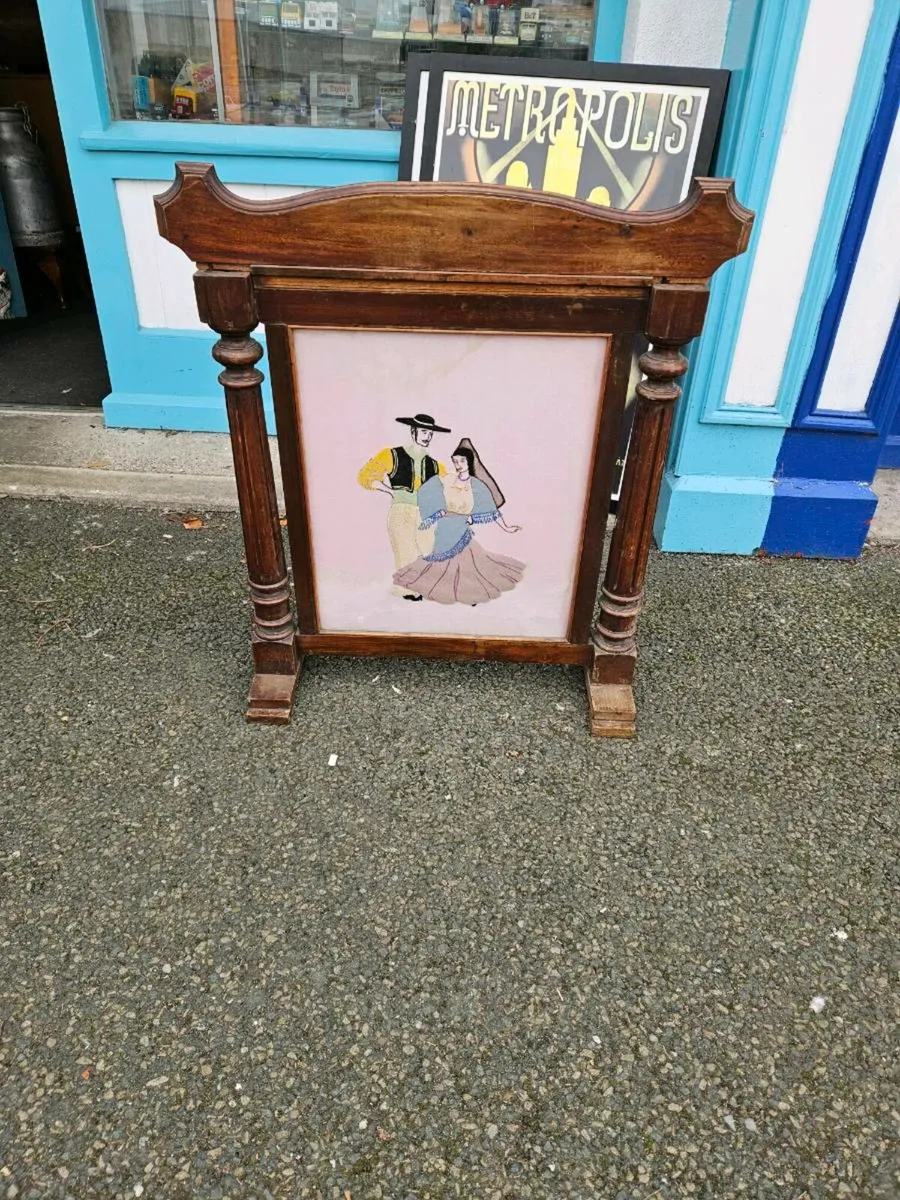 Vintage Antique Fire Screen - Image 2