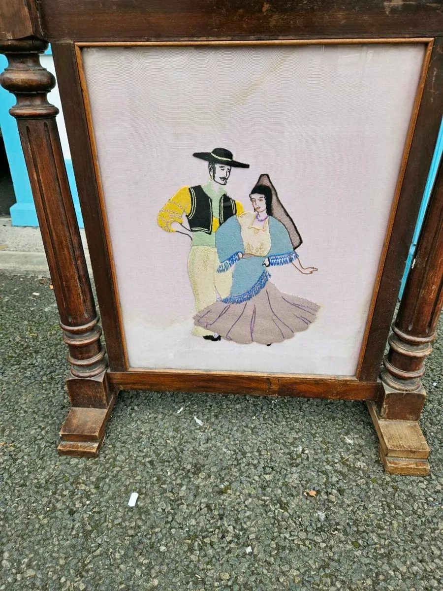 Vintage Antique Fire Screen - Image 4