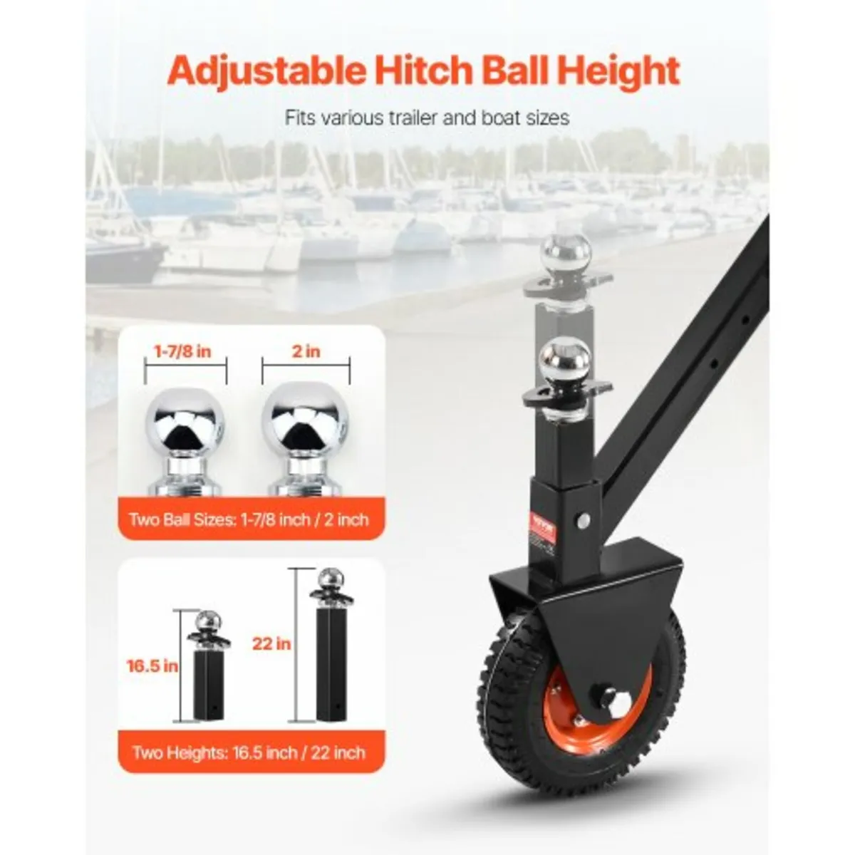 Trailer Dolly, 300lbs Tongue Weight Capacity, 16.5 - Image 3