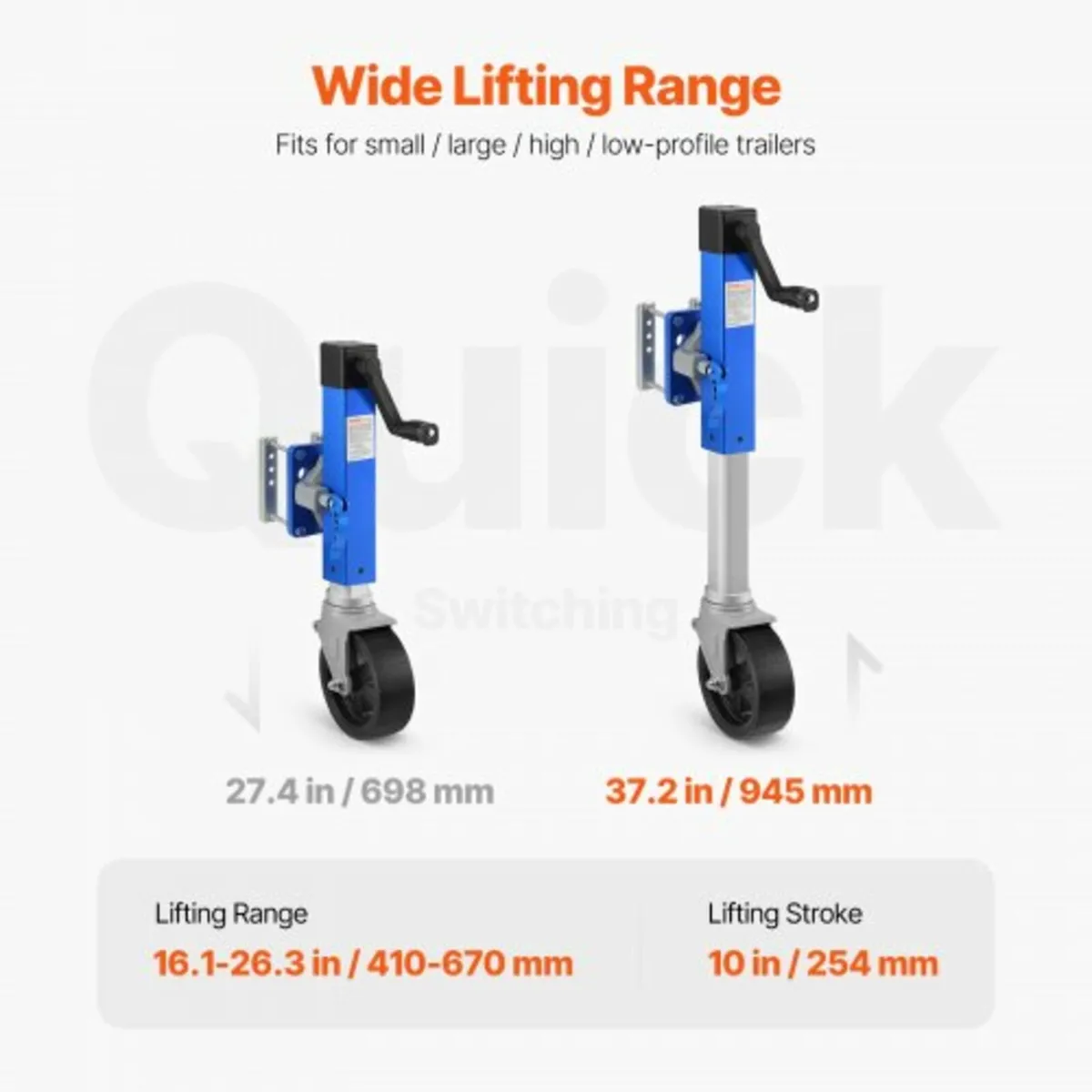 Trailer Jack with Wheel, 1600 lbs Heavy Duty Swive - Image 3