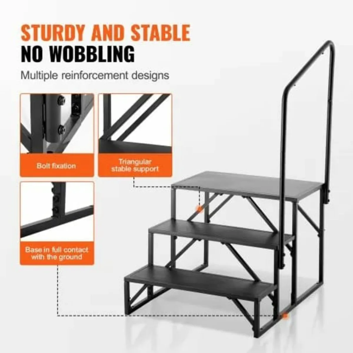 RV Steps, 3-Step RV Stairs, 440 LBS/199.6 kg Load - Image 2
