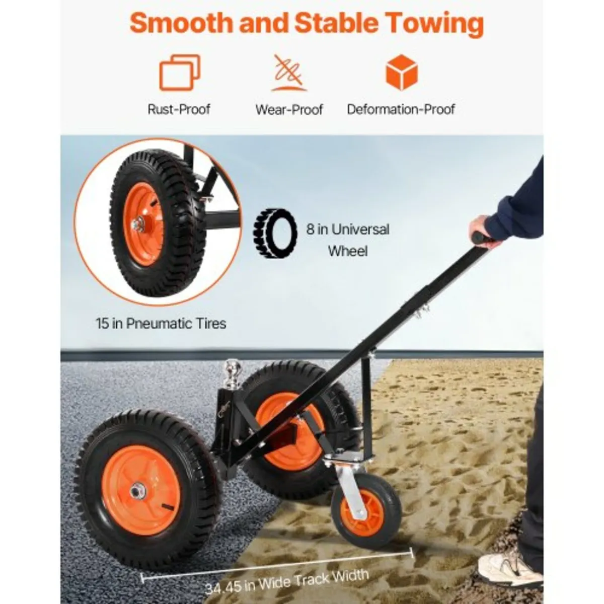 Trailer Dolly, 1200lbs Tongue Weight Capacity, Car - Image 3
