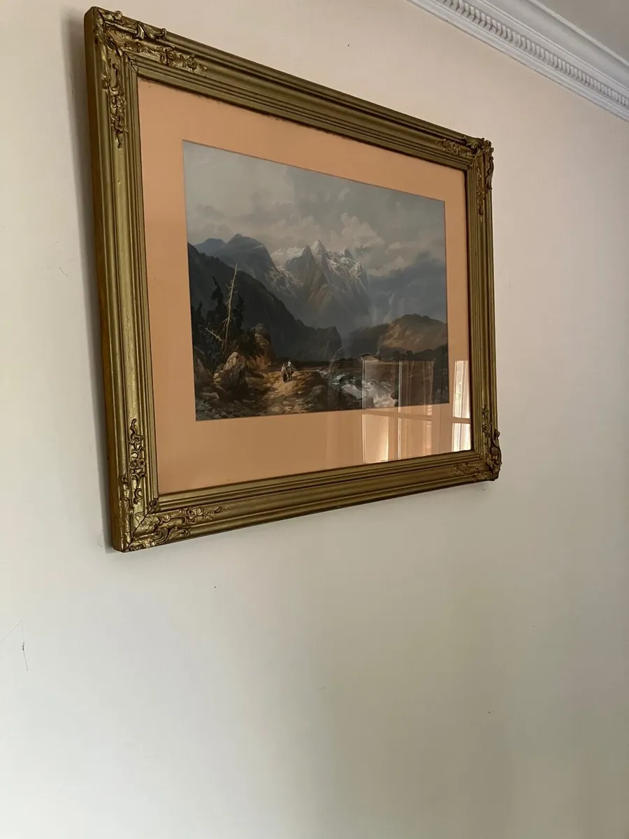 Framed landscape painting x 2 - Image 2