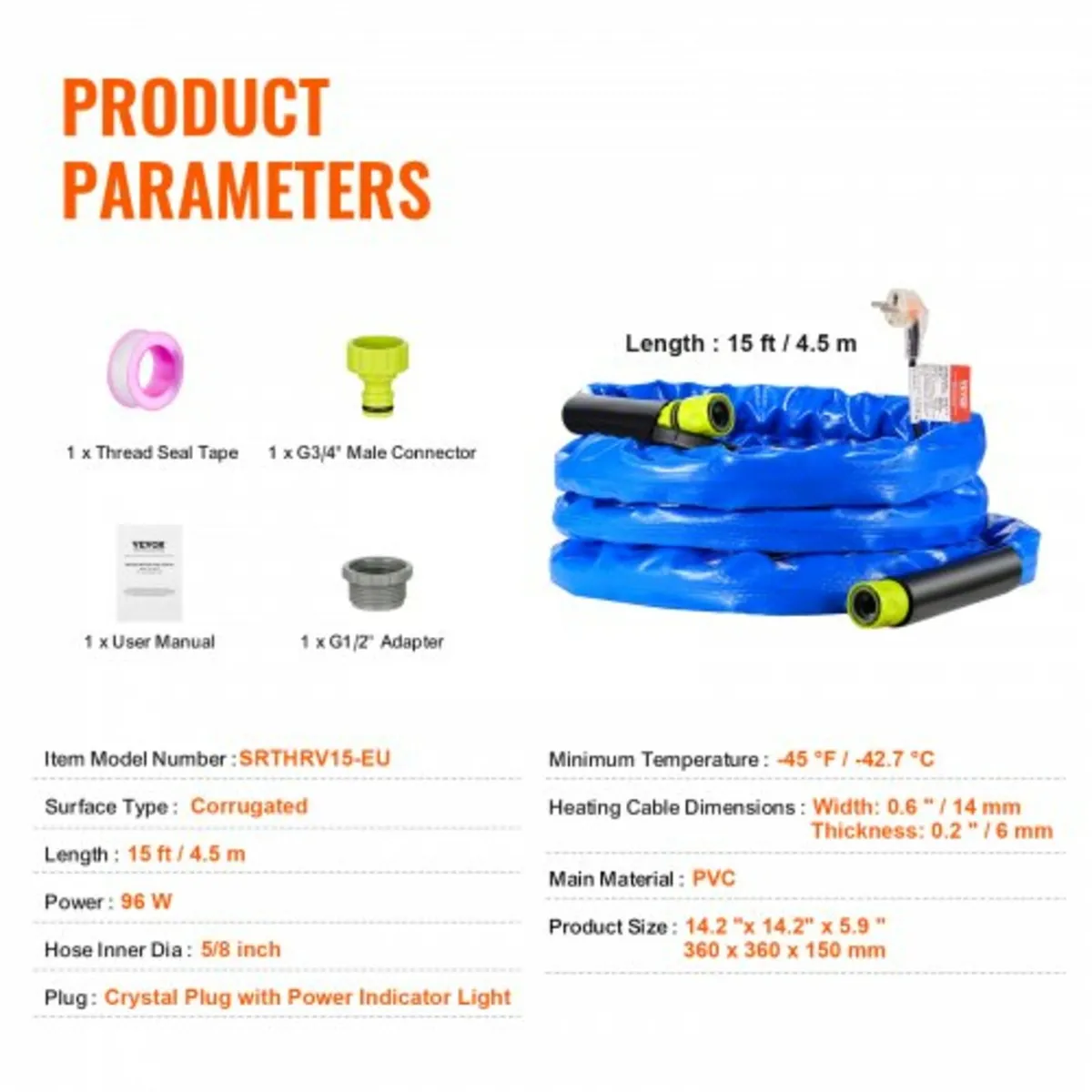 15ft Heated Water Hose for RV, Heated Drinking Wat - Image 2