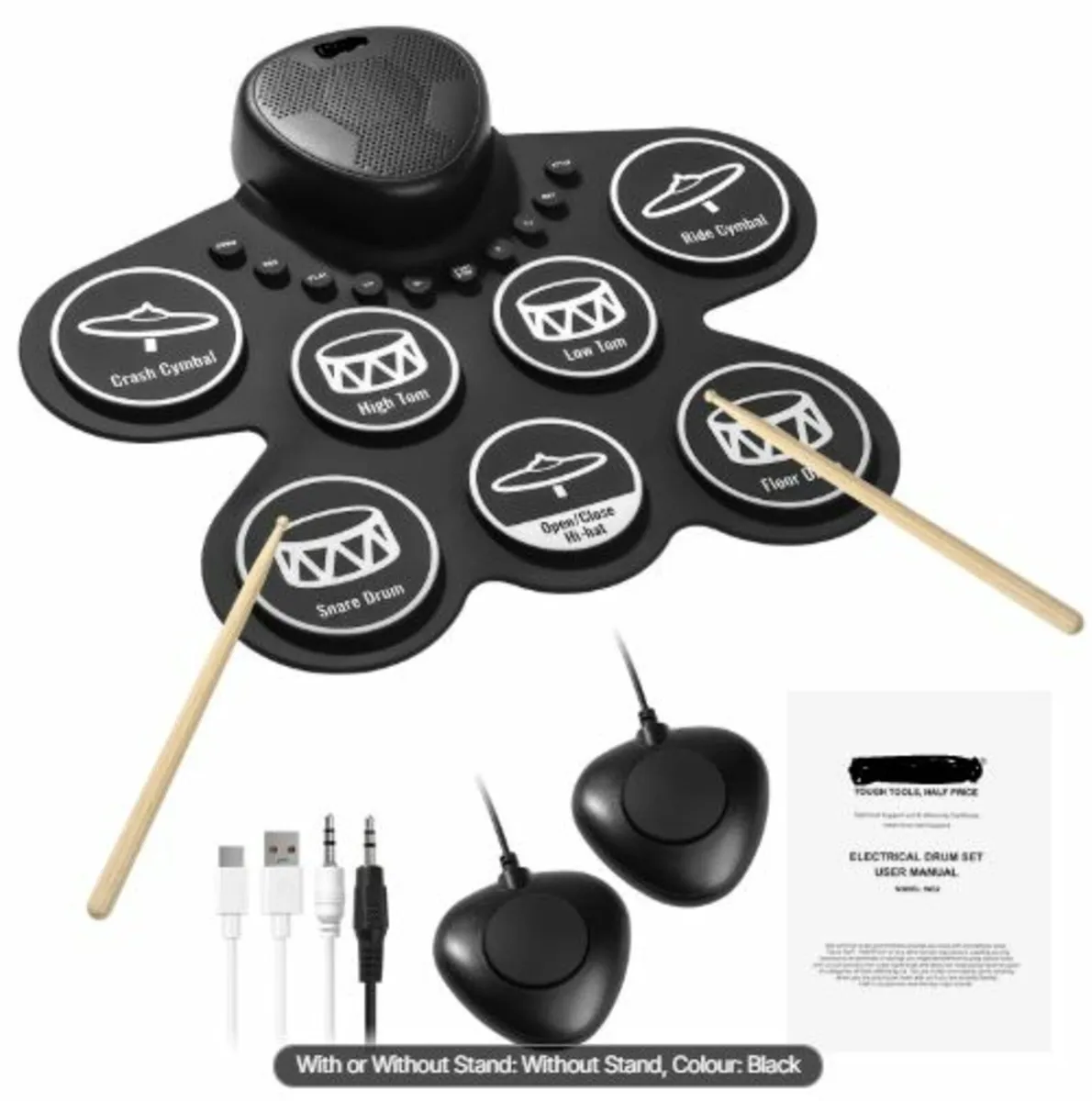Electric Drum Set, 7 Pads, Roll-up Drum Practice - Image 4
