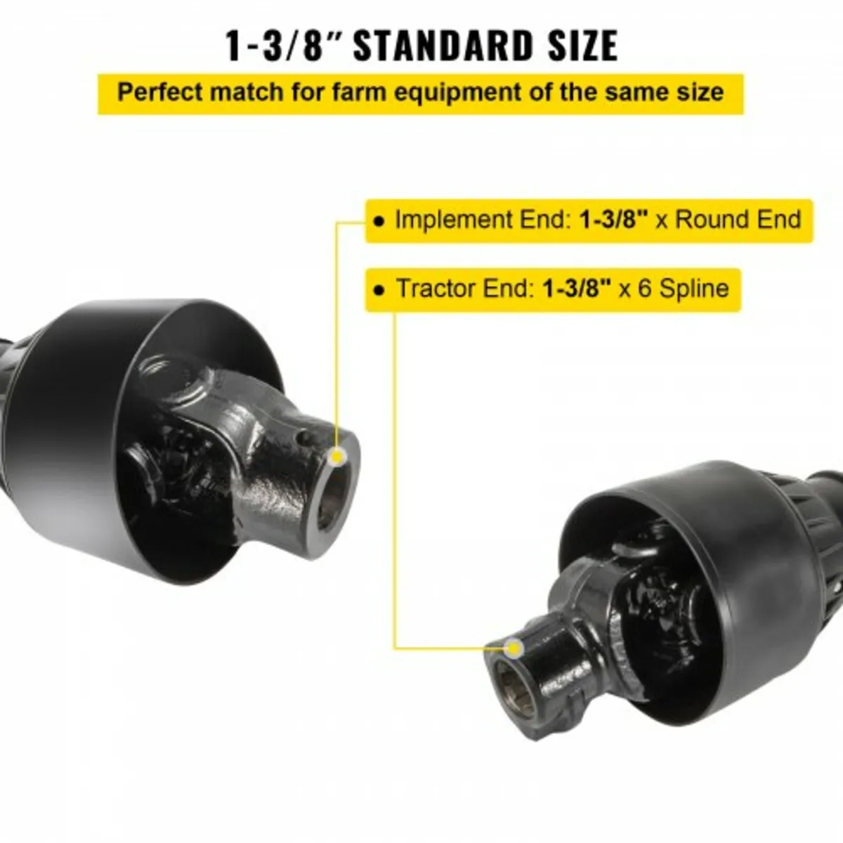 PTO Shaft, 1-3/8” PTO Drive Shaft, 6 Spline End Ro - Image 2