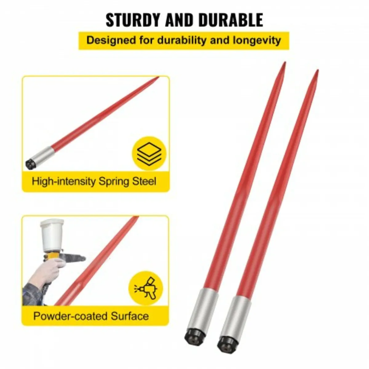 Pair Hay Spear 49" Bale Spear 3000 lbs Capacity, B - Image 3