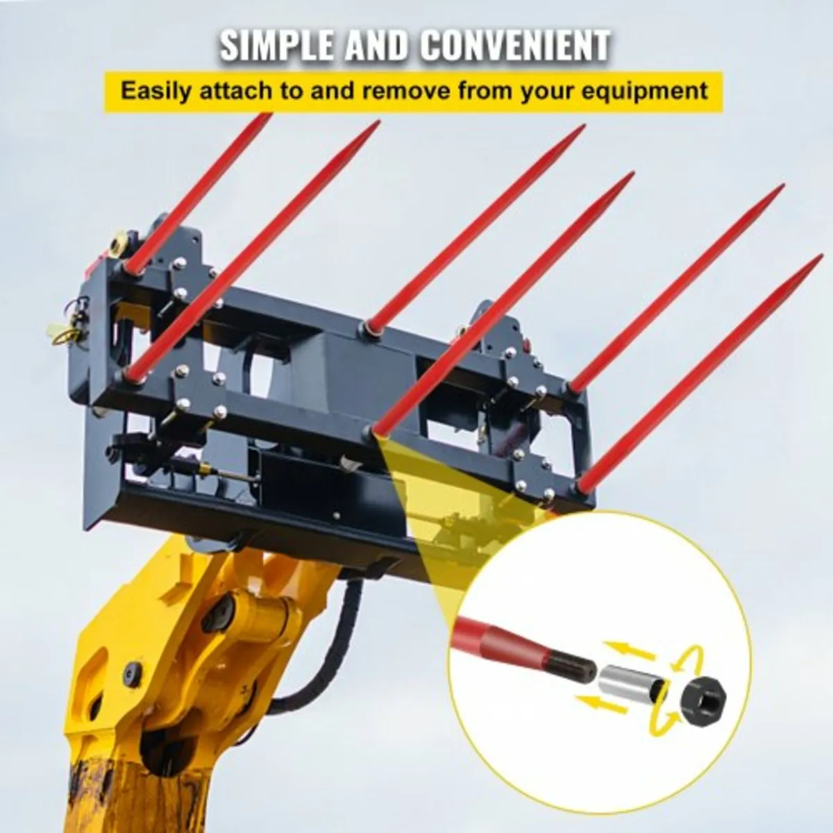 Pair Hay Spear 49" Bale Spear 3000 lbs Capacity, B - Image 4
