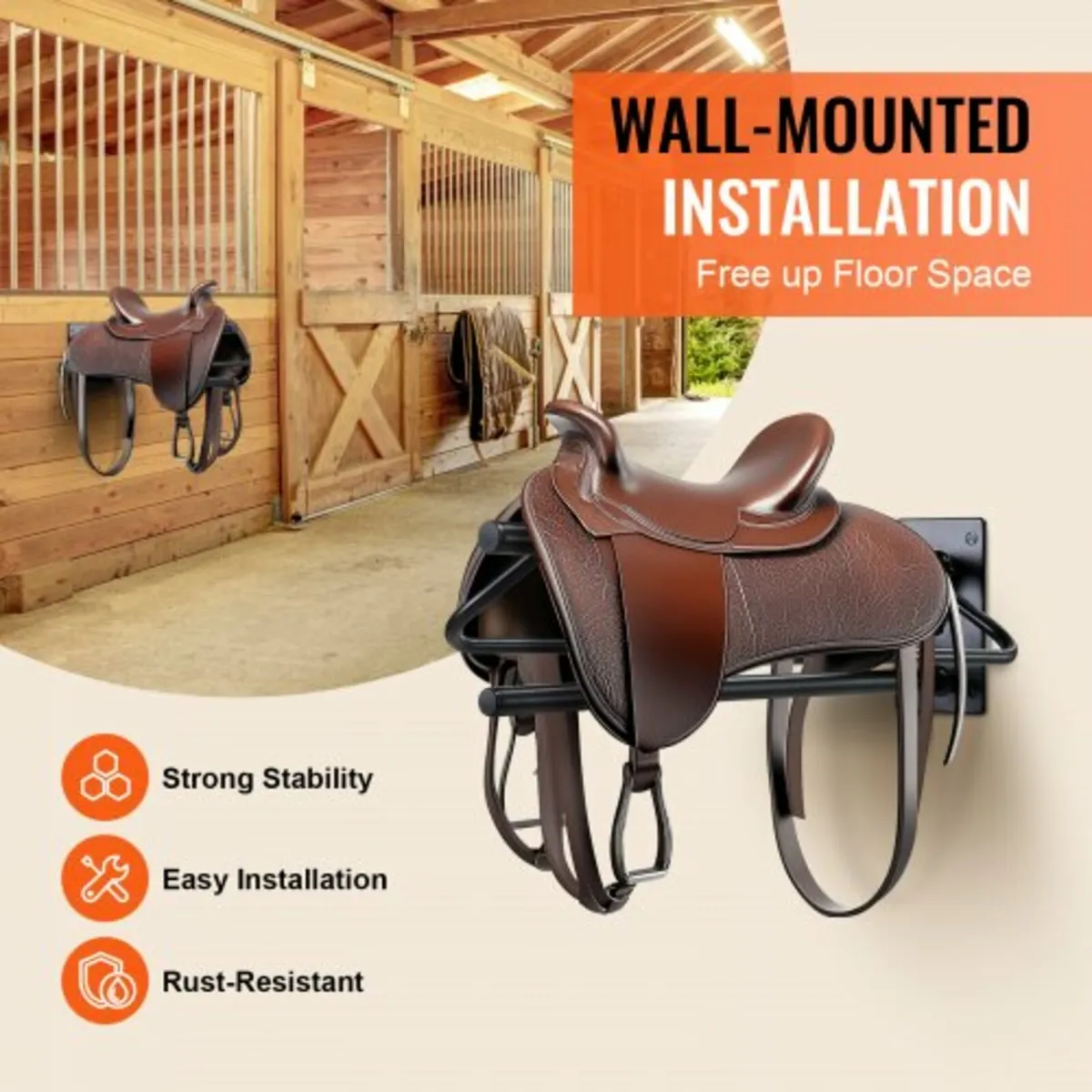 Saddle Rack with Pad Bar, 23.8 x 12.6 x 10.2 in, 2 - Image 4