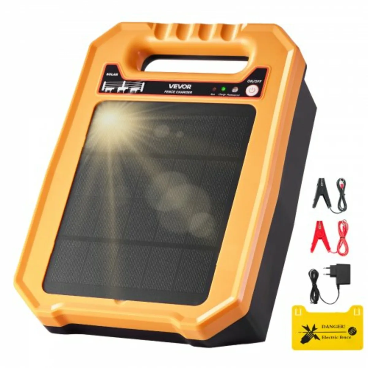 Solar Fence Charger, 0.3J 8 kV Solar Powered Fence