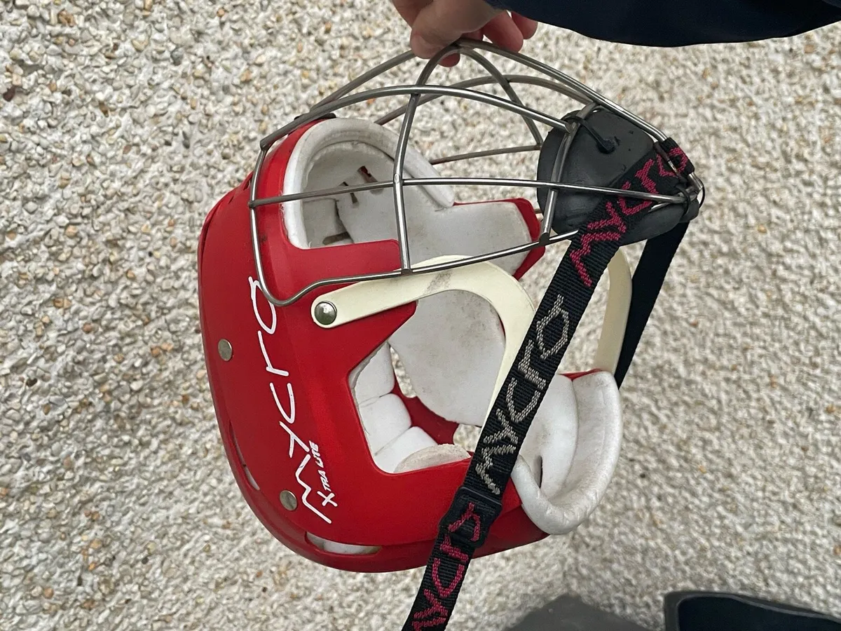 2 Red mycro hurling helmets - Image 2