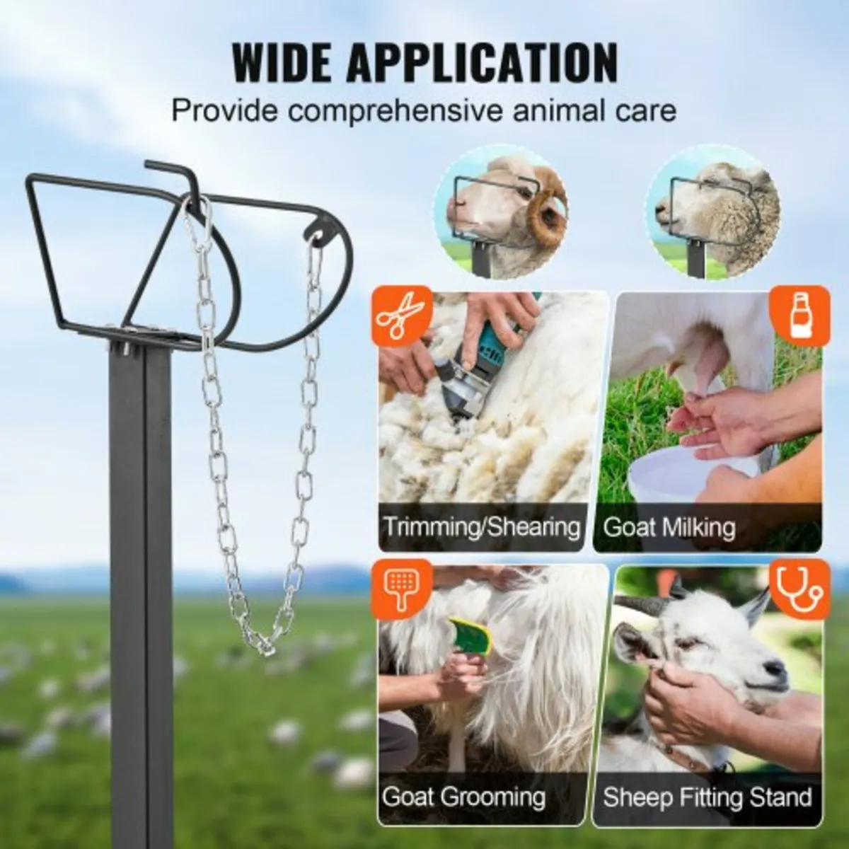Goat & Sheep Stand, 51x23 inch Livestock Stand, Me - Image 3