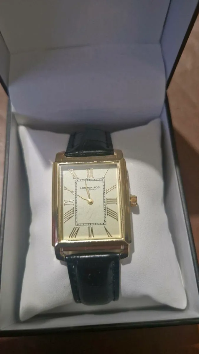 London Fog 22mm Chancery Rectangle Strap Watch - Image 1