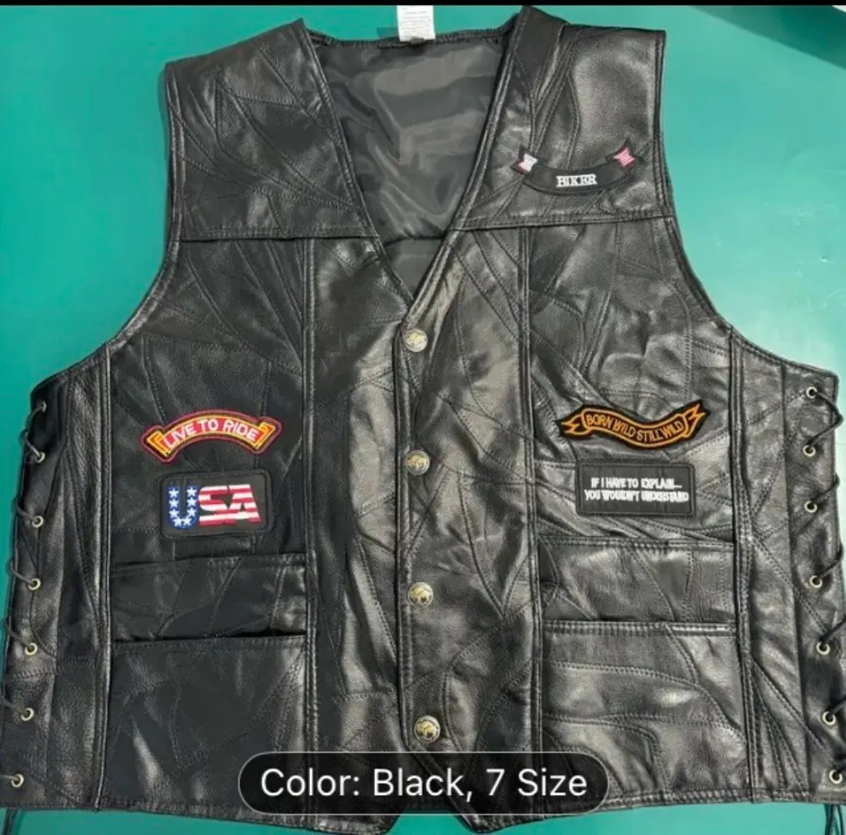 Leather effect bikers jacket free postage - Image 3