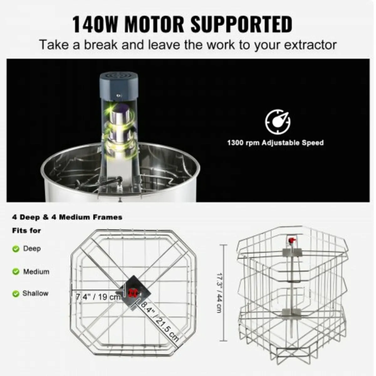 Electric Honey Extractor Beekeeping Equipment 4/8 - Image 4