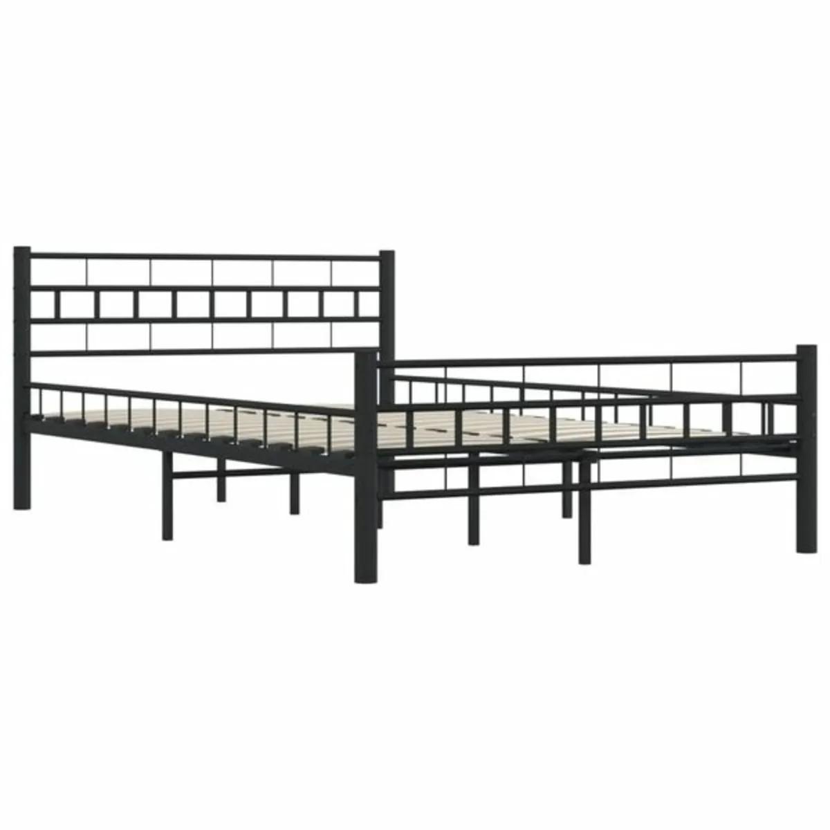 Bed Frame without Mattress Black Steel 140x200 cm - Image 4