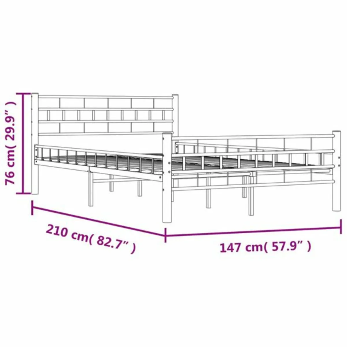White Bed Frame Metal 140x200 cm

Description
Crea - Image 3