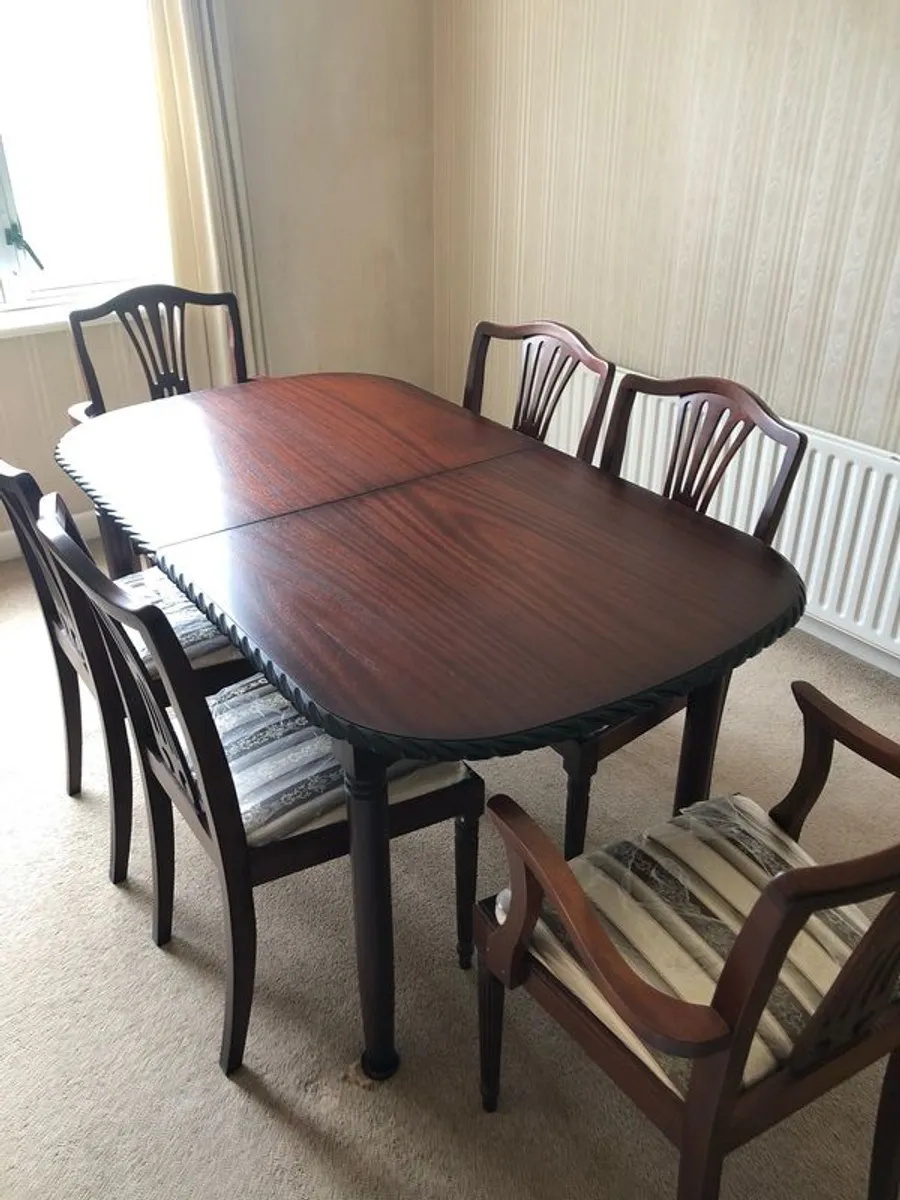 Solid Oak Dining Table and Chairs - Image 1