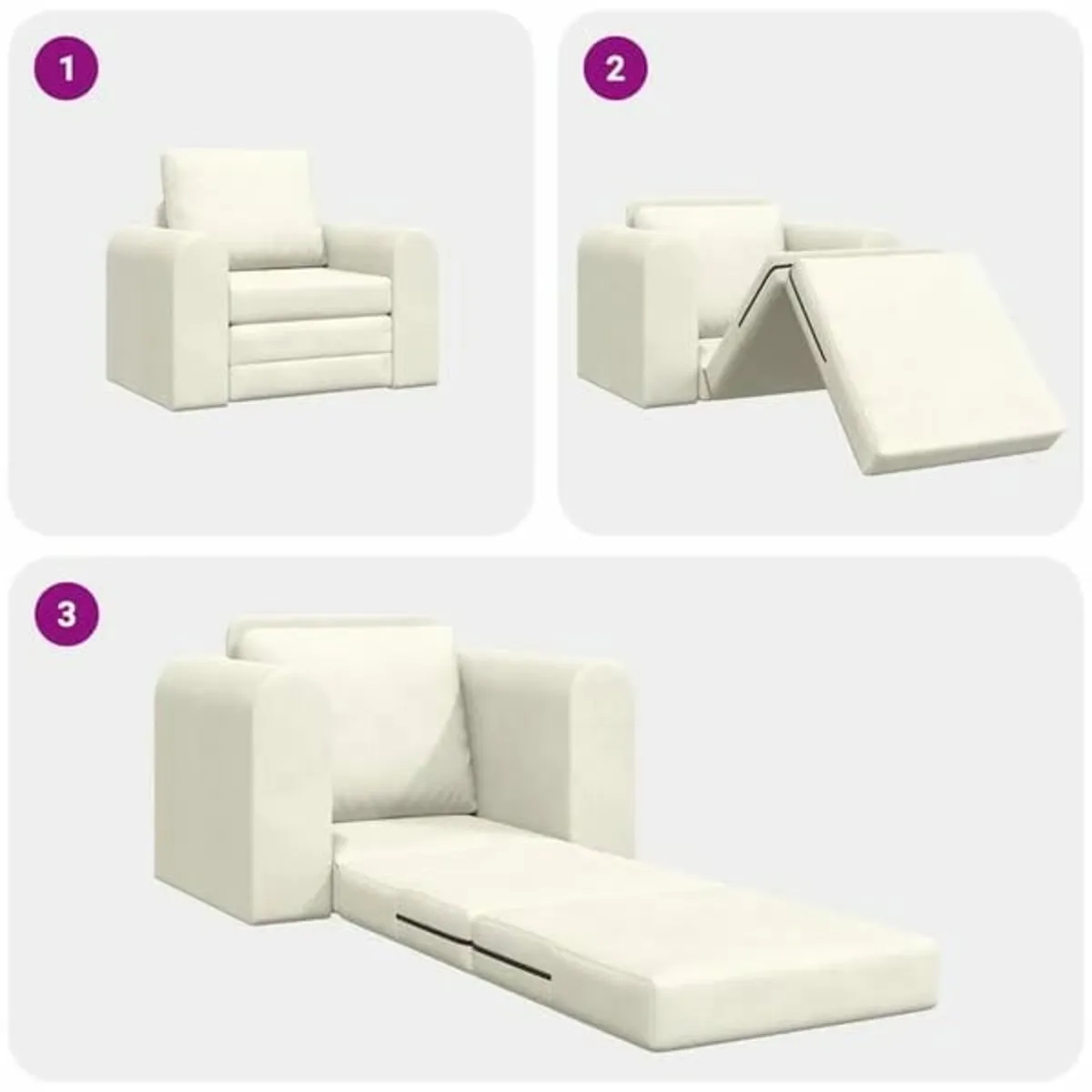 Sofa Bed Cream 98 x 71 x 83 cm Velvet

Description - Image 3