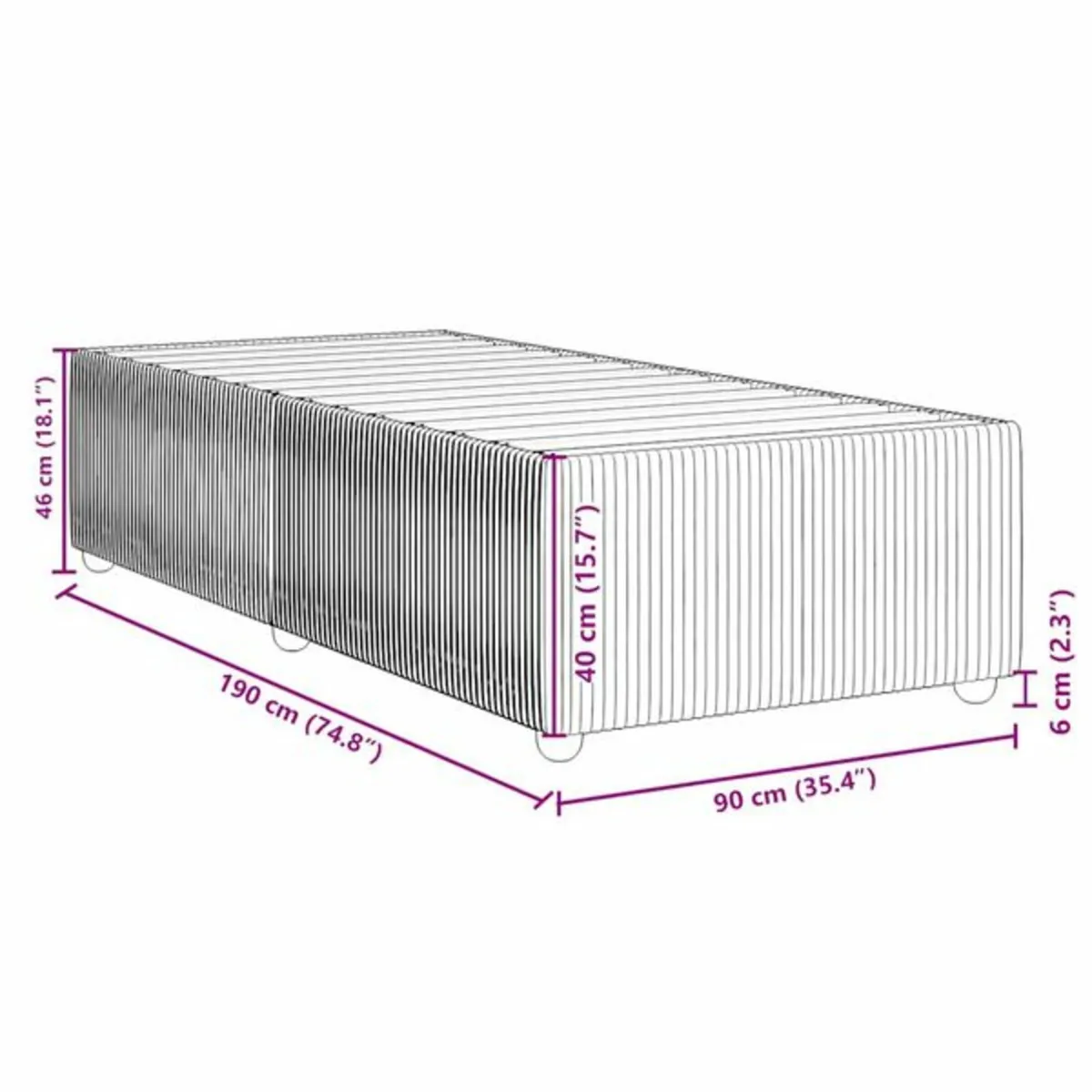 Bed Frame without Mattress grey Single Fabric

Des - Image 2