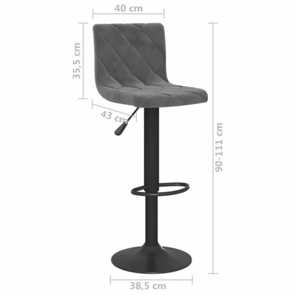 Bar Stools 2 pcs Dark Grey Velvet

Description
Enj - Image 2