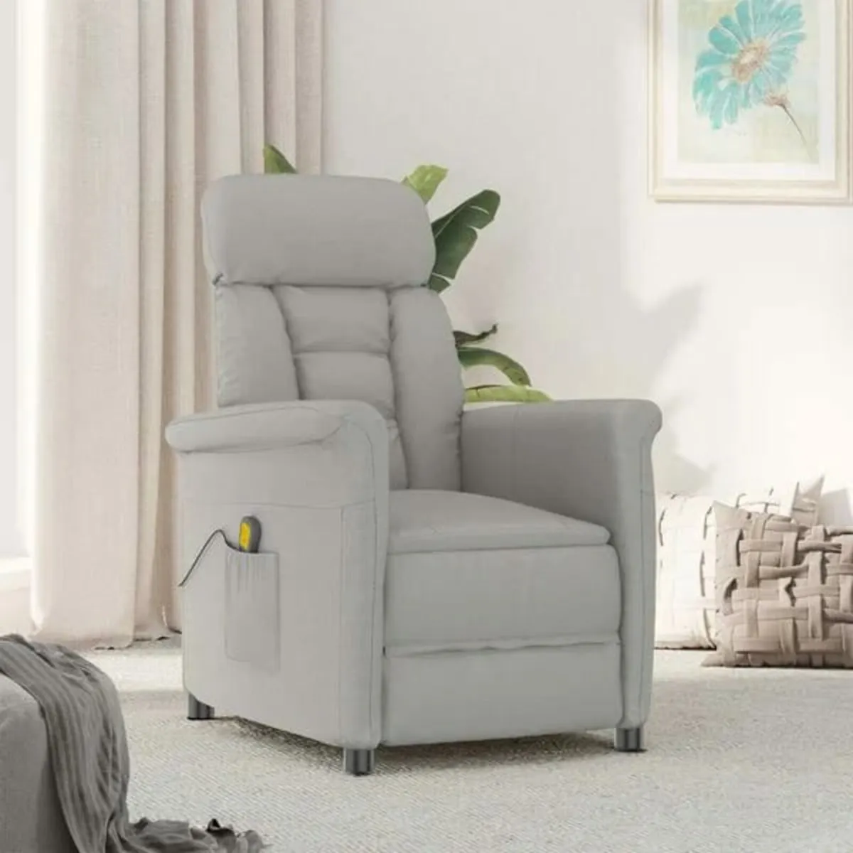Massage Chair Light grey 70.5 x 96.5 x 95 cm Polye - Image 1