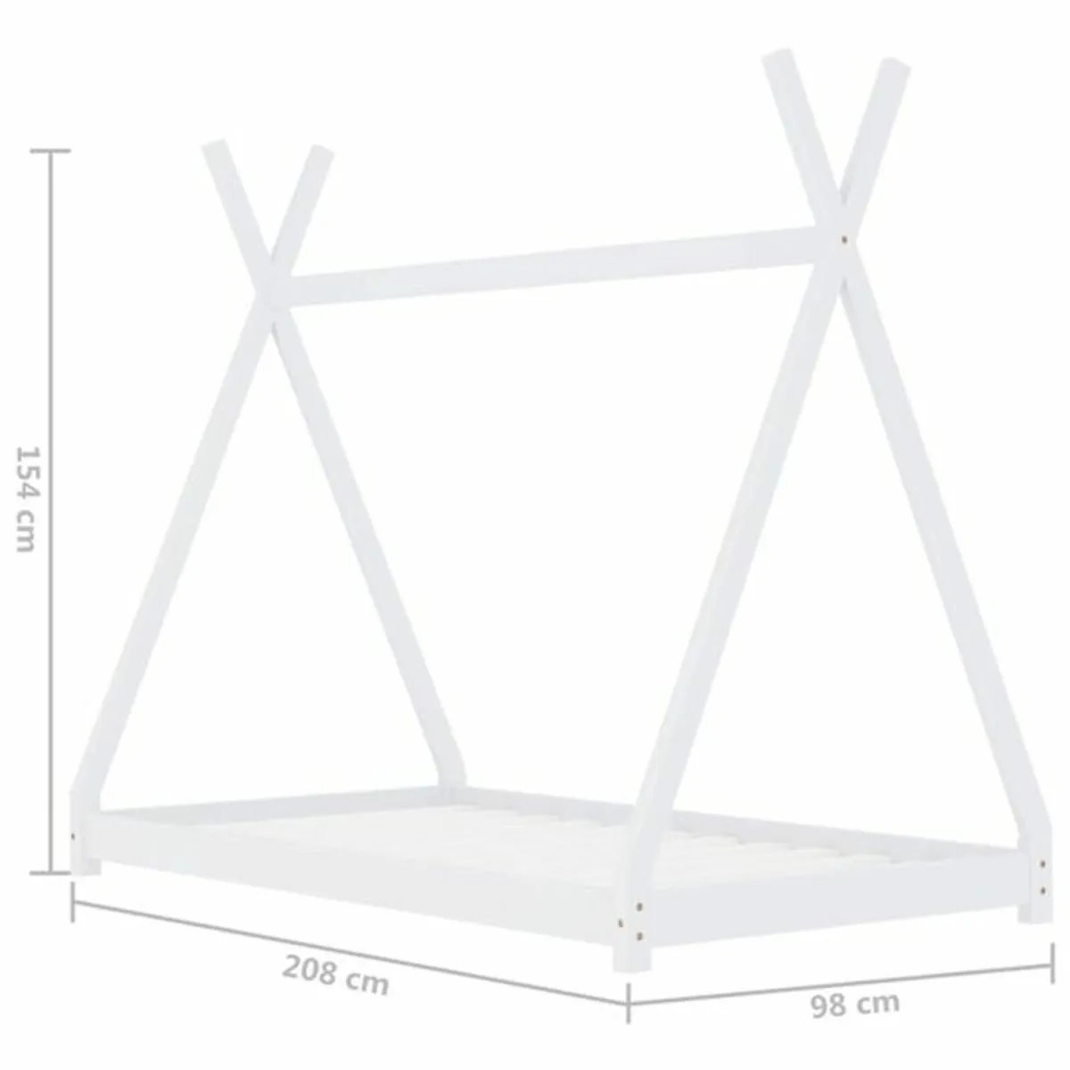 Kids Bed Frame White Solid Pine Wood 90x200 cm

De - Image 3