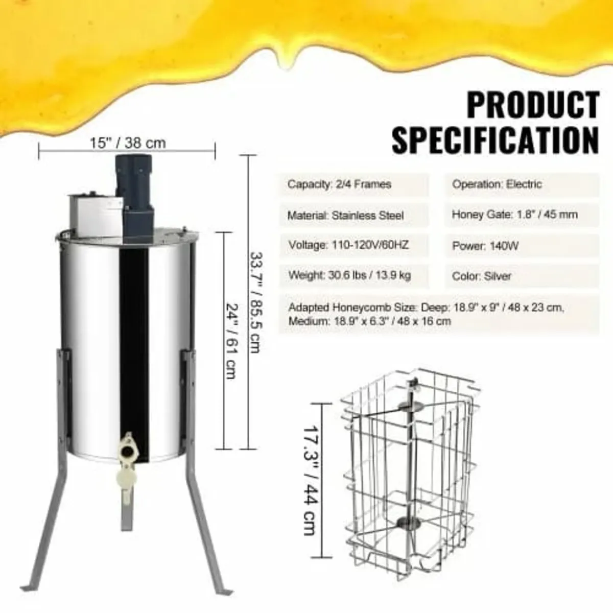 Electric Honey Extractor Tangential Extractor Beek - Image 3