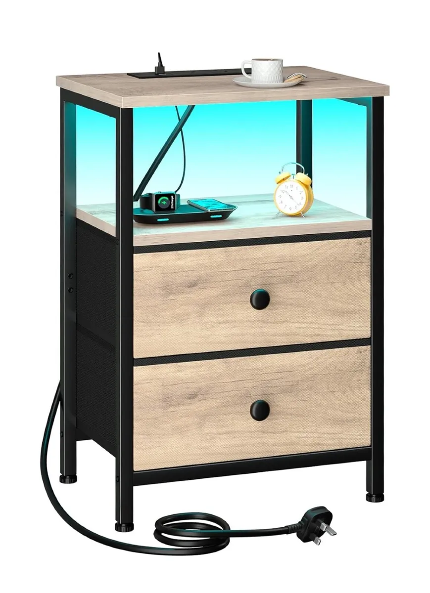 Bedside Table with LED Light set f 2 - Image 2