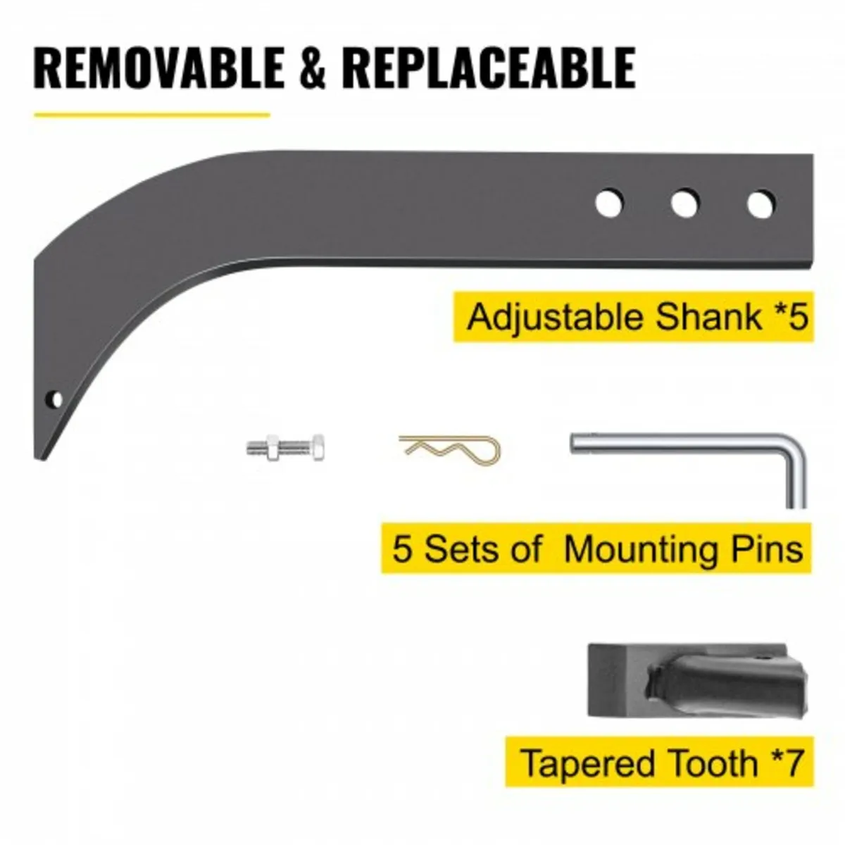 5pcs Box Blade Shank, 16" Scarifier Shank, 3 Holes - Image 4