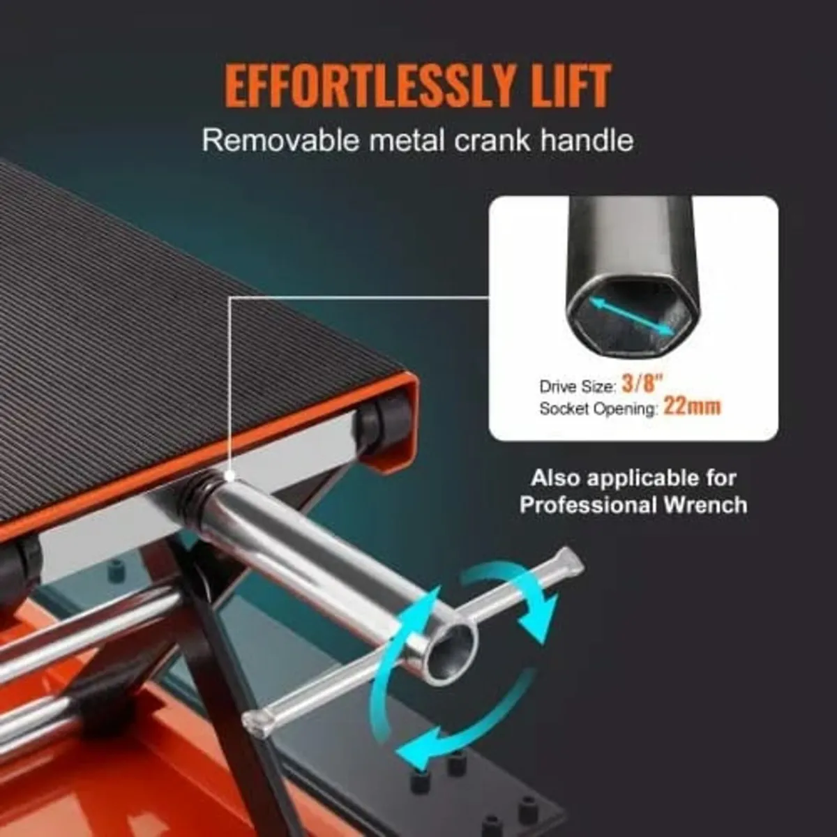 Motorcycle Lift ATV Scissor Jack Dolly 499.5 kg Wi - Image 4