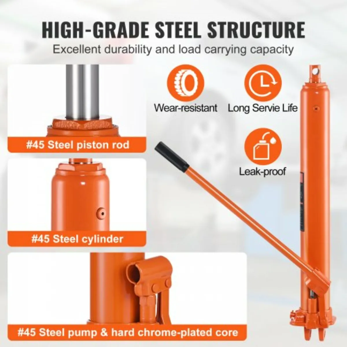 Hydraulic Long Ram Jack, 3 Ton Engine Hoist Cylind - Image 3