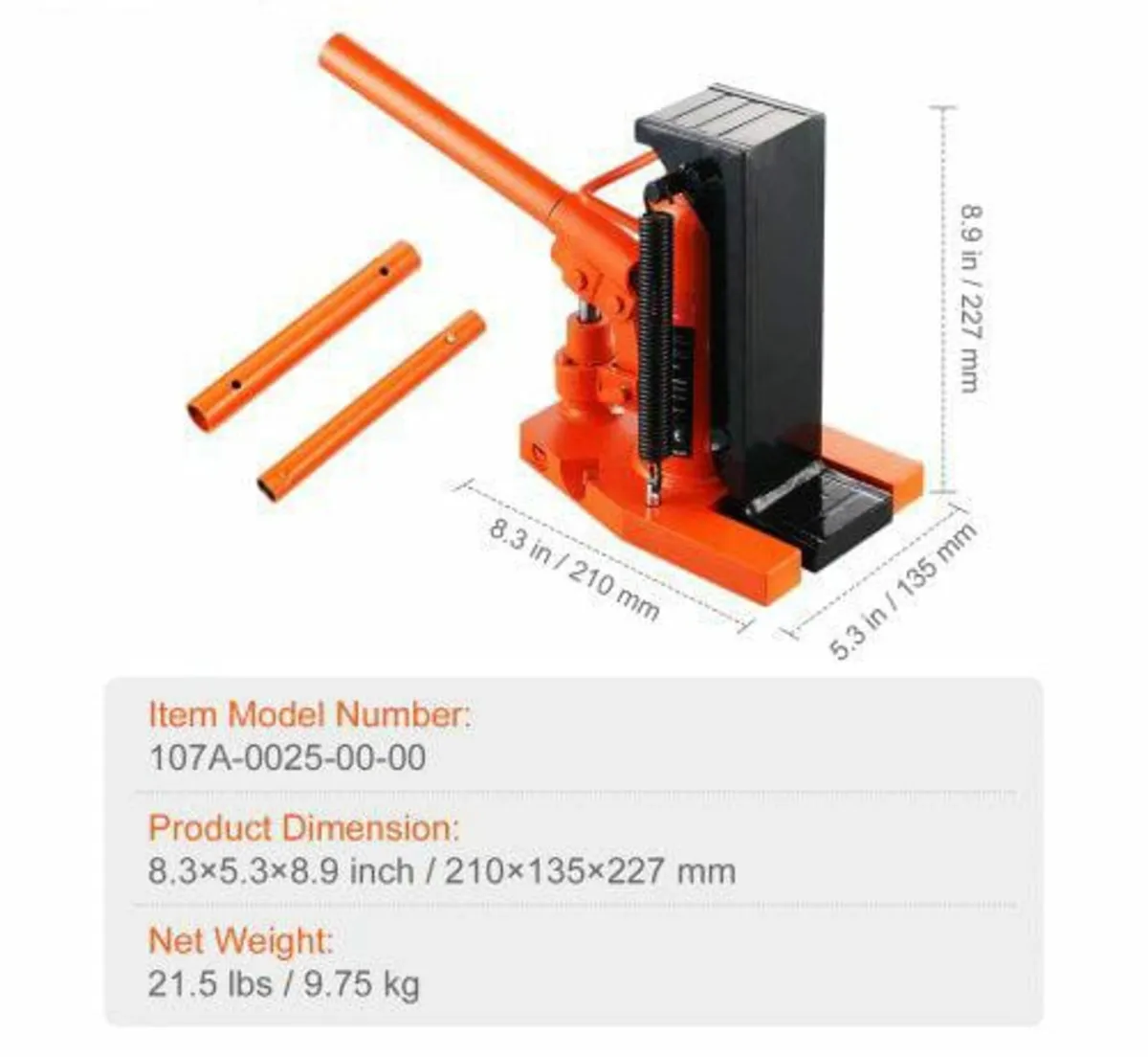 Hydraulic Toe Jack, 2.5 Ton/2268 kg On Toe Toe Jac - Image 4