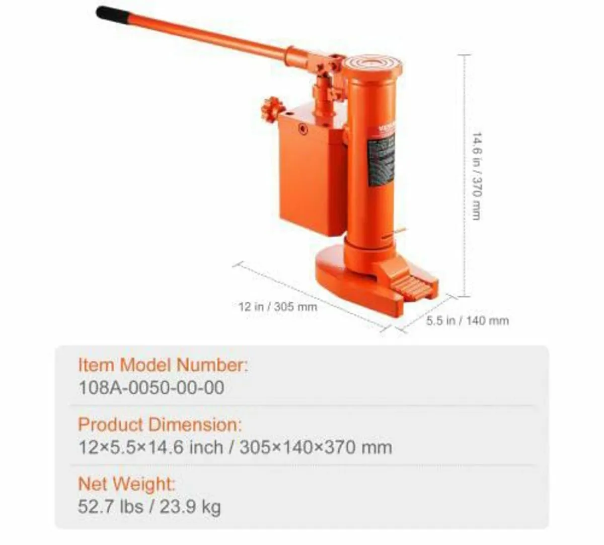Hydraulic Toe Jack, 5 Ton On Toe Toe Jack Lift, 10 - Image 2