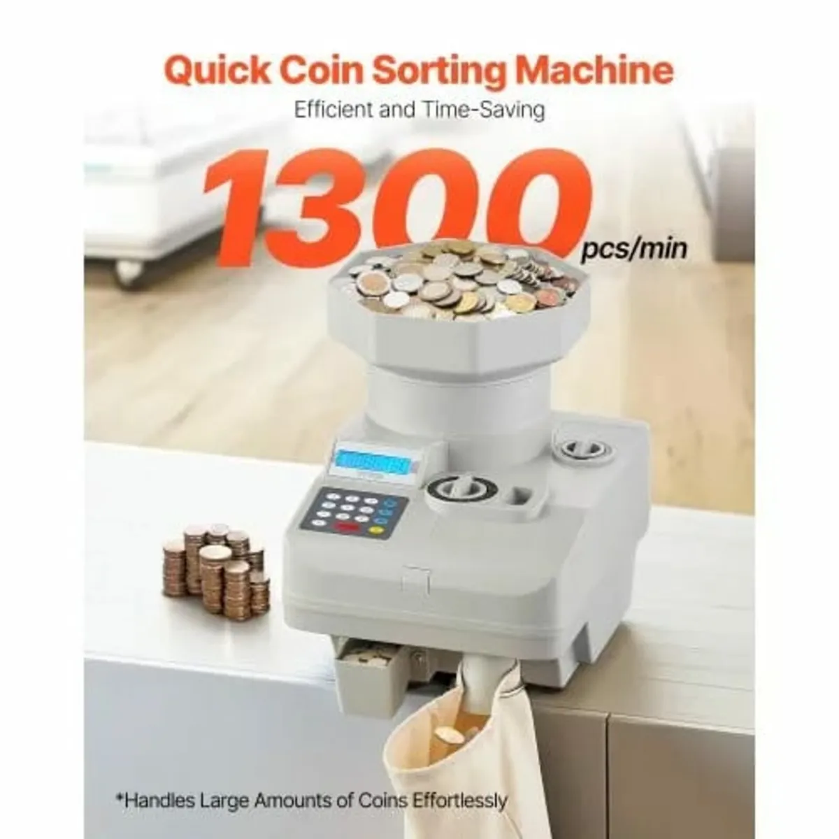 Coin Counter, Professional Coin Sorter with LED Di - Image 4